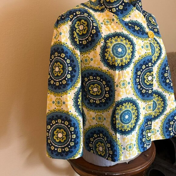 Beautiful Handmade Medallion Retro Bold Jacket Top High Collar Blouse - Picture 3 of 7